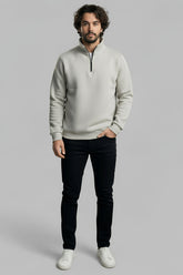 3 İplik Şardonlu Regular Kalıp Yarım Fermuarlı Sweatshirt